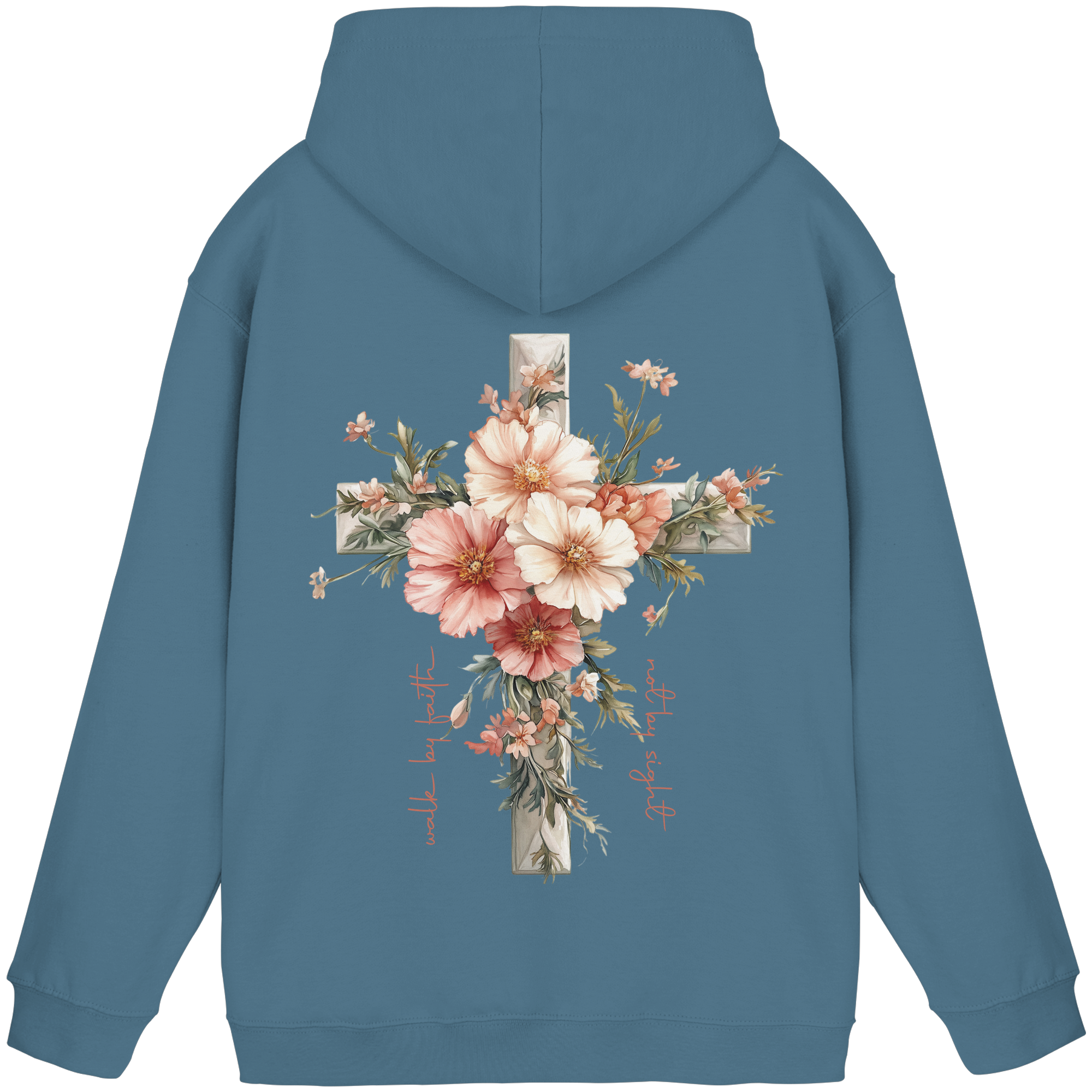 JESUS IS THE LIGHT CROSS FLOWERS - Basic Unisex Hoodie