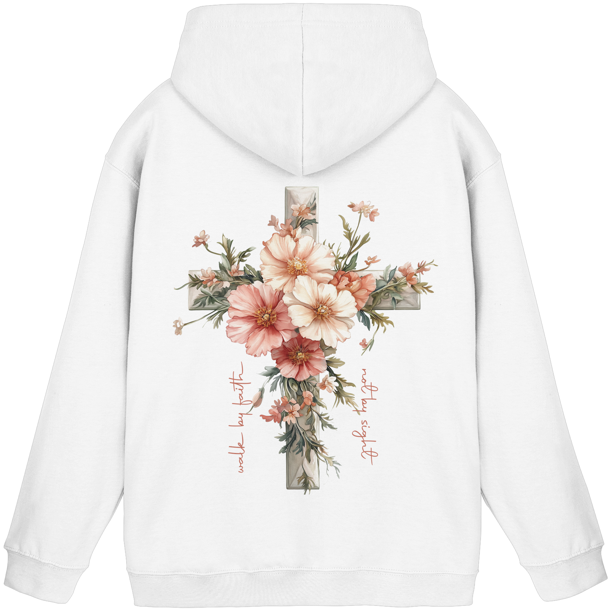 JESUS IS THE LIGHT CROSS FLOWERS - Basic Unisex Hoodie