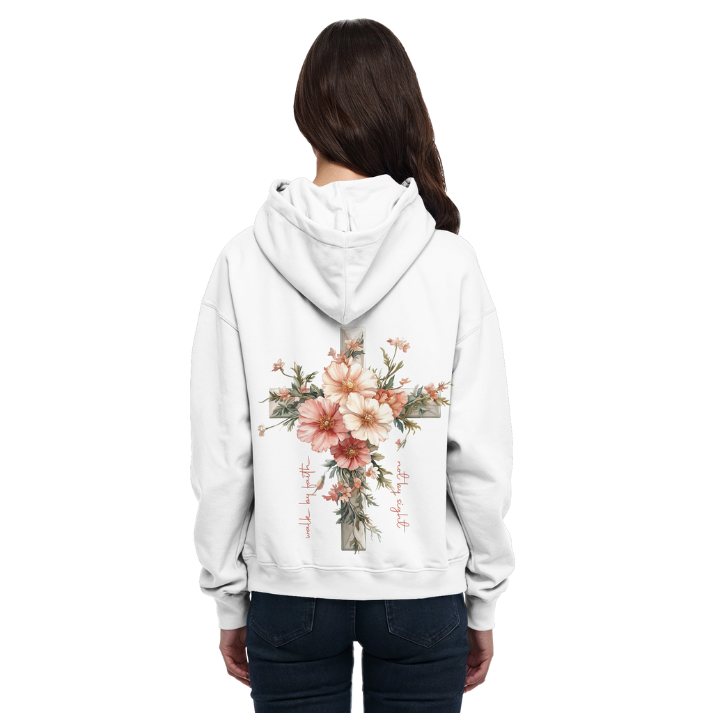 JESUS IS THE LIGHT CROSS FLOWERS - Basic Unisex Hoodie