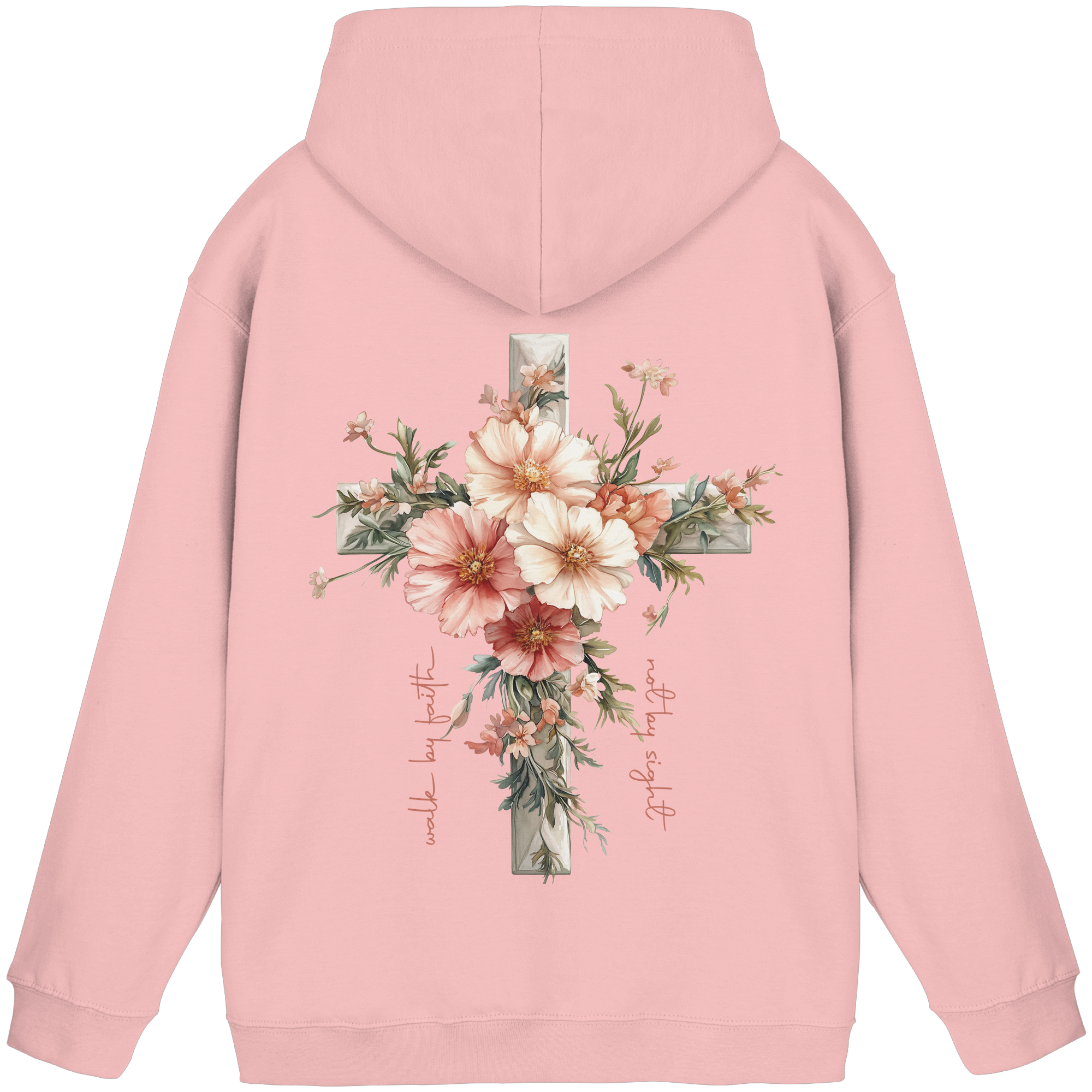 JESUS IS THE LIGHT CROSS FLOWERS - Basic Unisex Hoodie