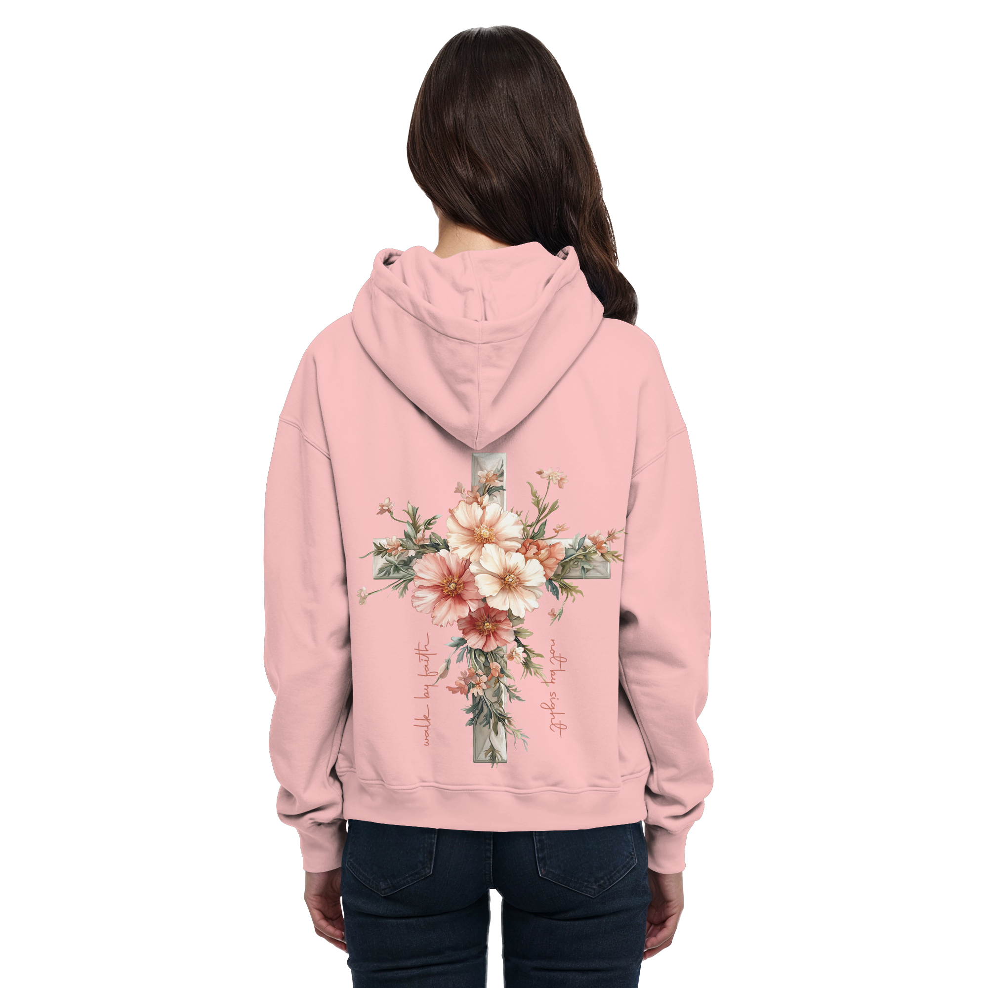 JESUS IS THE LIGHT CROSS FLOWERS - Basic Unisex Hoodie