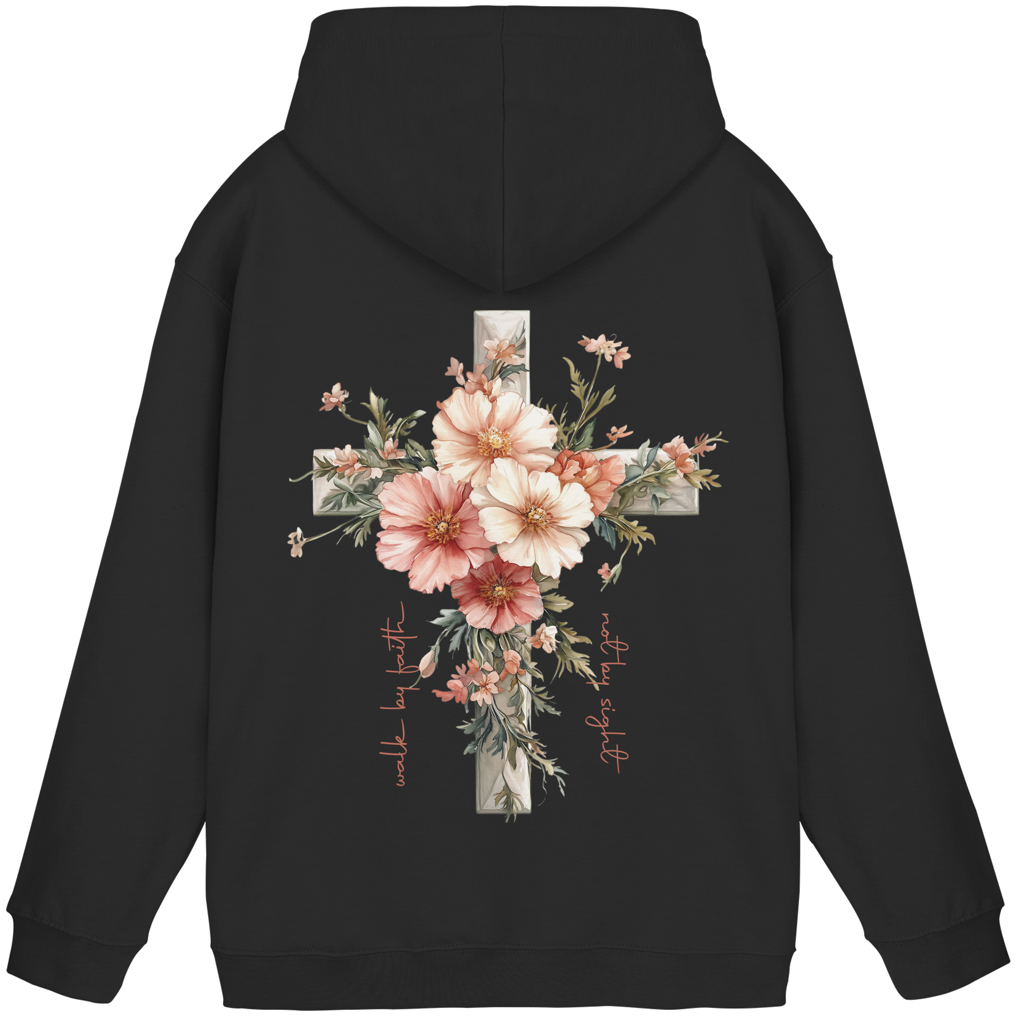 JESUS IS THE LIGHT CROSS FLOWERS - Basic Unisex Hoodie
