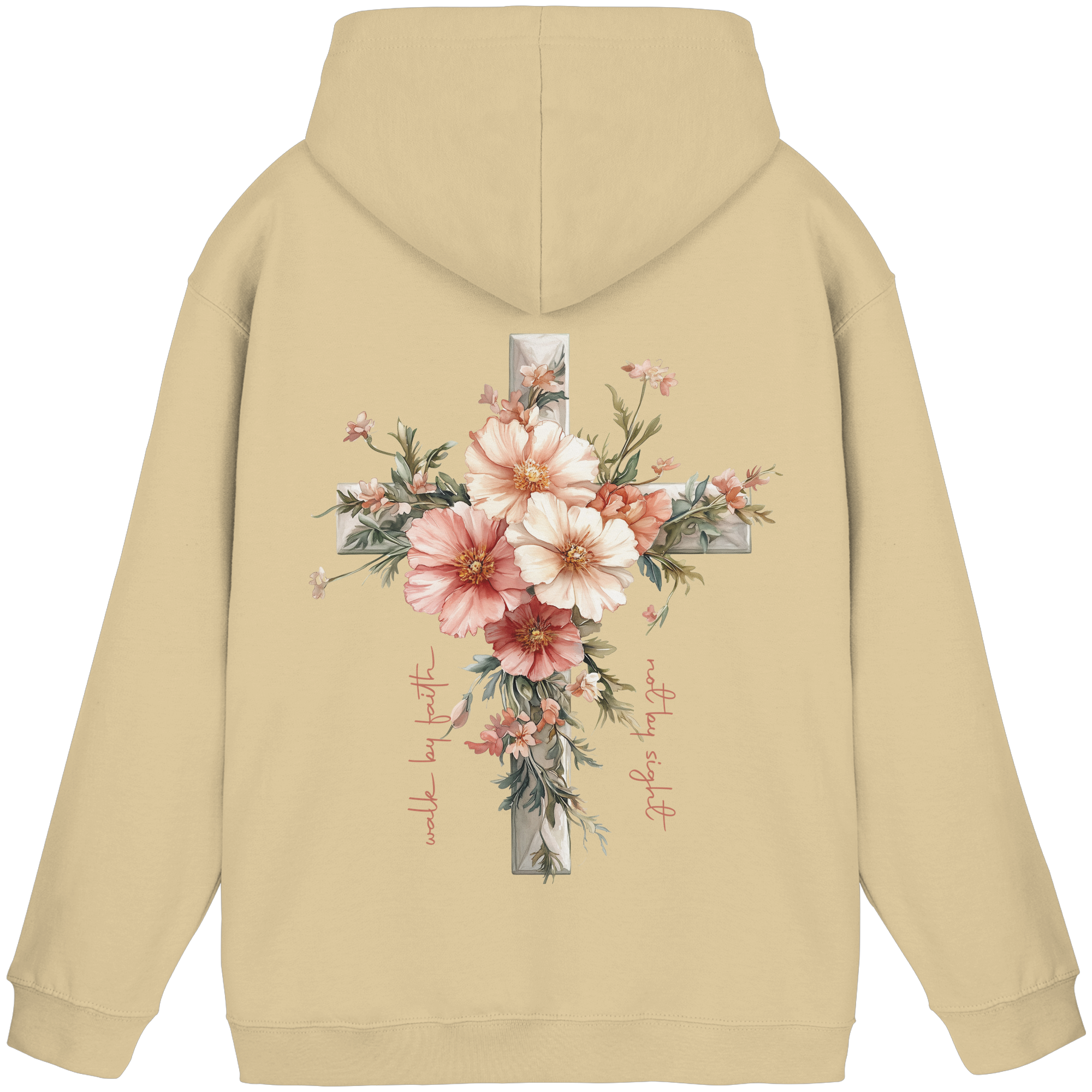 JESUS IS THE LIGHT CROSS FLOWERS - Basic Unisex Hoodie