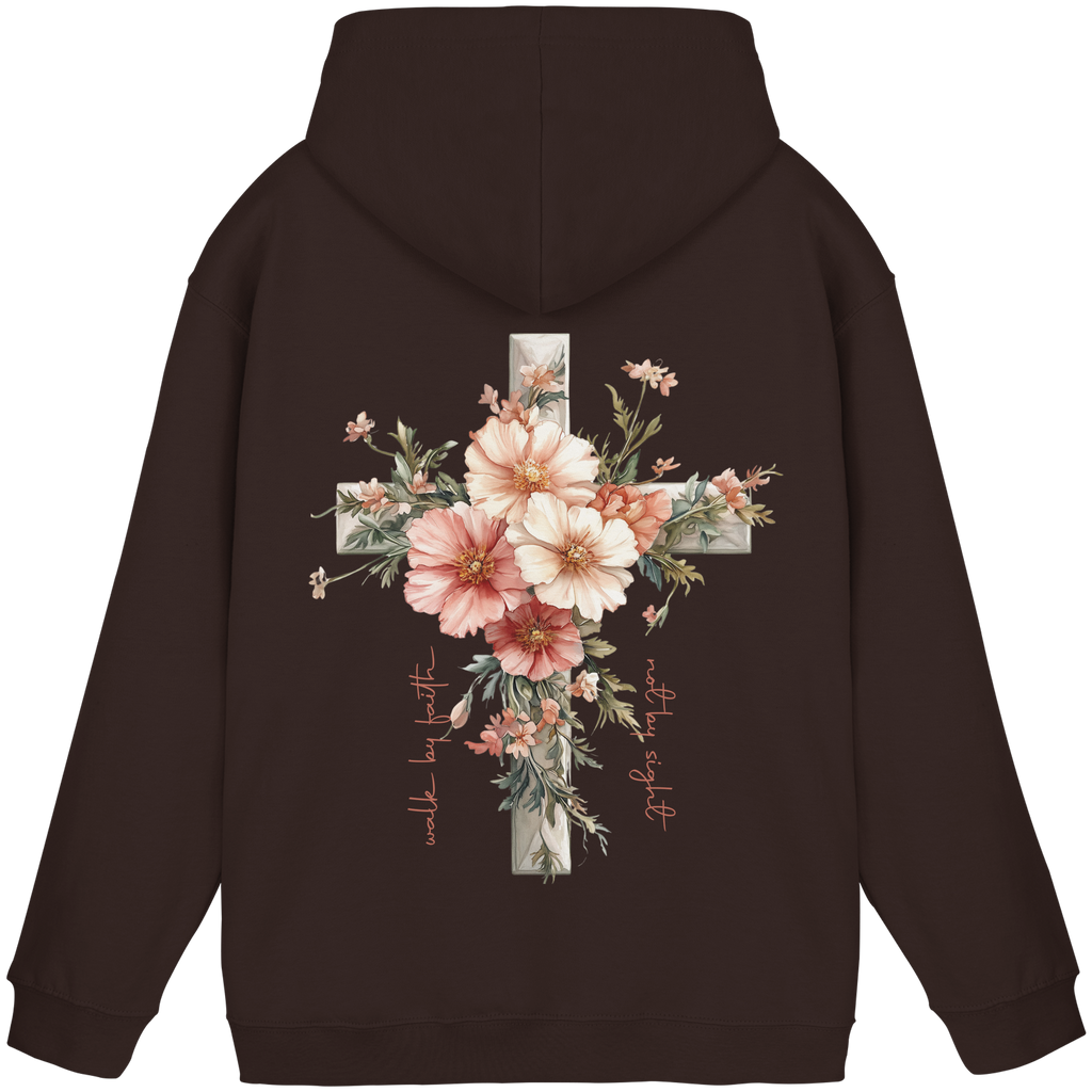 JESUS IS THE LIGHT CROSS FLOWERS - Basic Unisex Hoodie