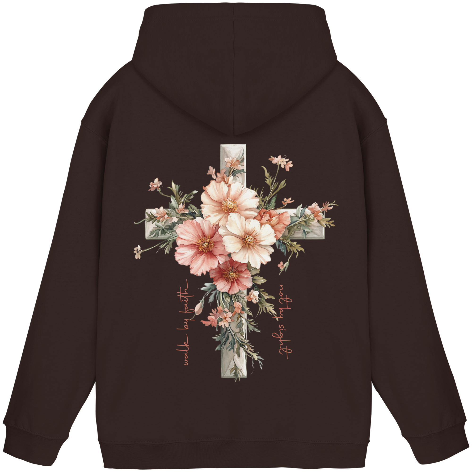 JESUS IS THE LIGHT CROSS FLOWERS - Basic Unisex Hoodie