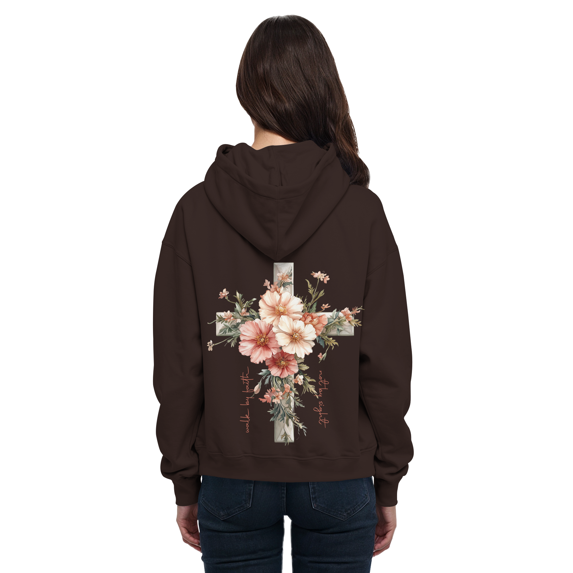 JESUS IS THE LIGHT CROSS FLOWERS - Basic Unisex Hoodie