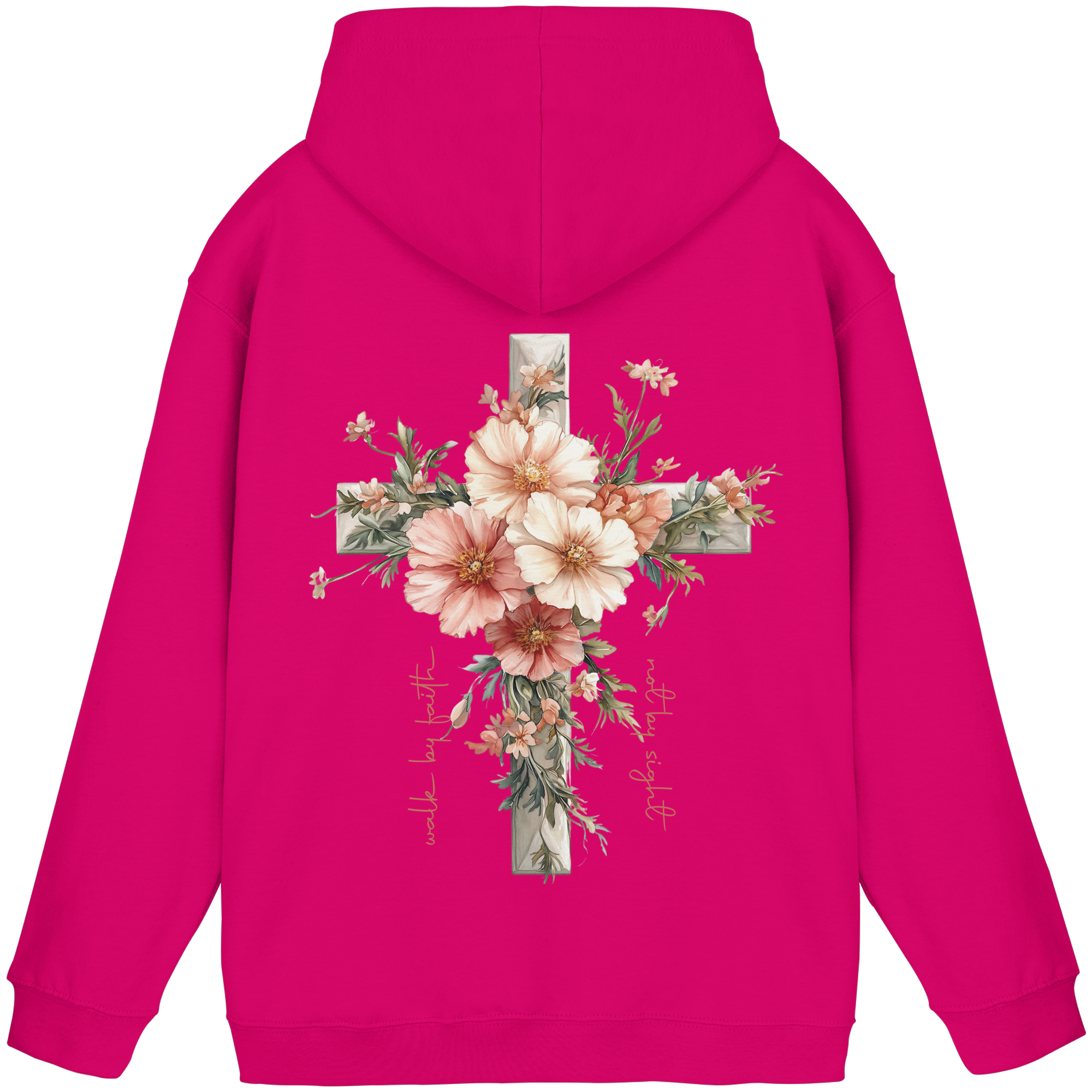 JESUS IS THE LIGHT CROSS FLOWERS - Basic Unisex Hoodie