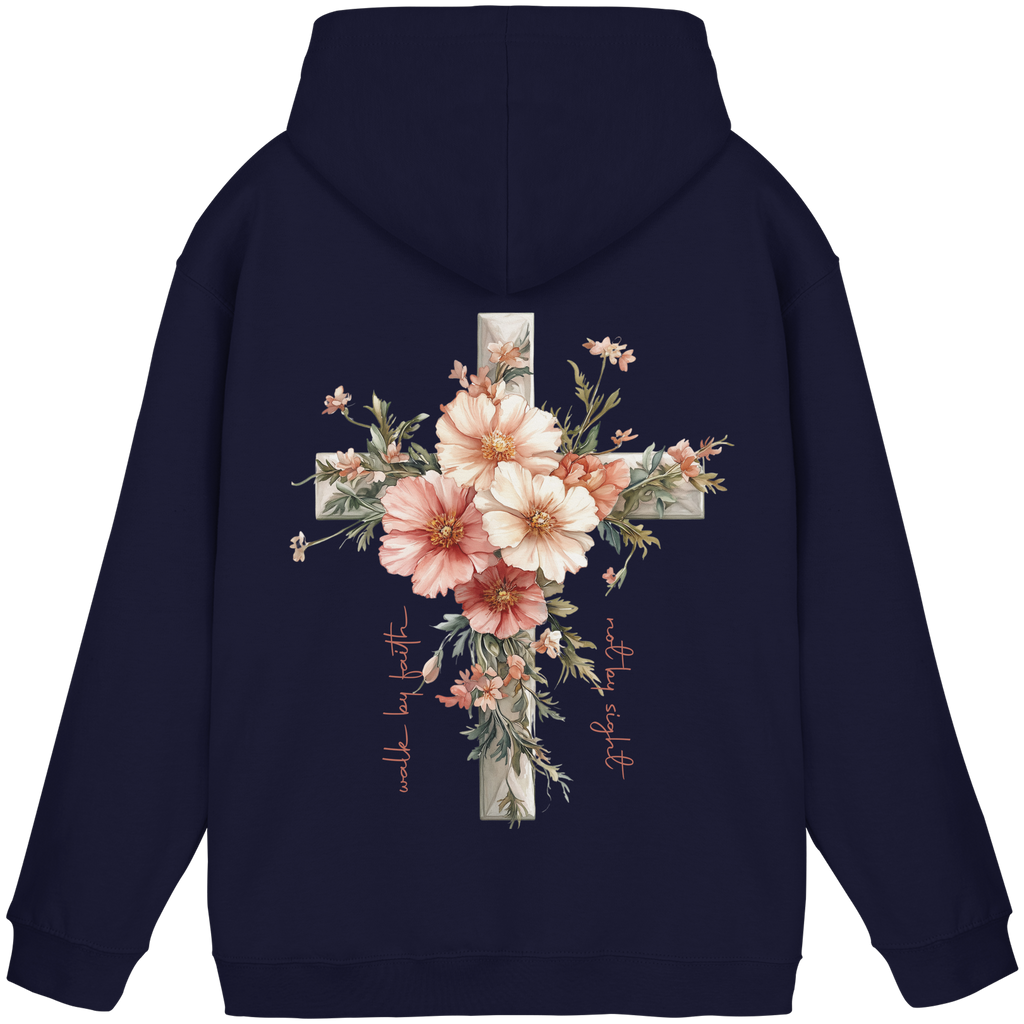 JESUS IS THE LIGHT CROSS FLOWERS - Basic Unisex Hoodie