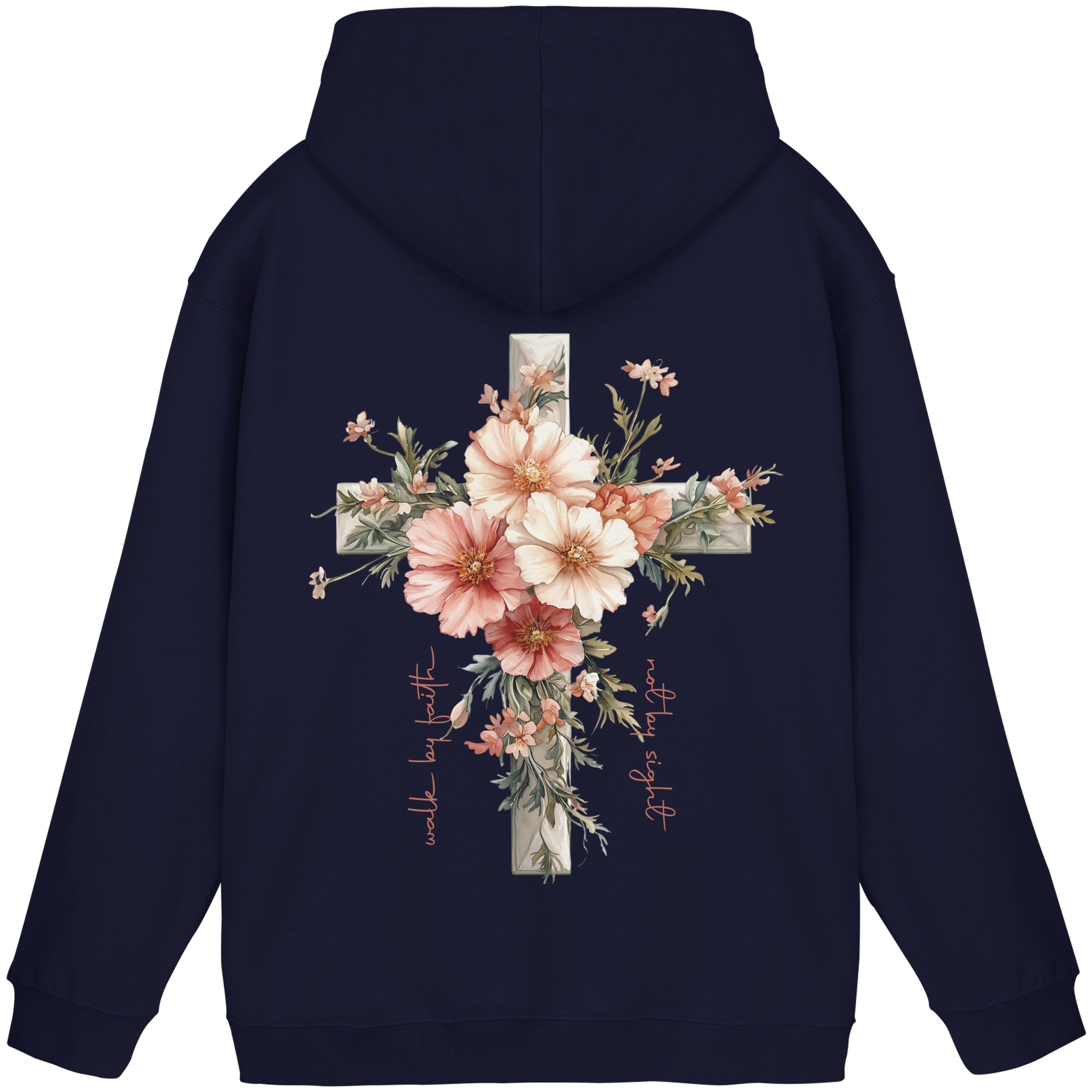 JESUS IS THE LIGHT CROSS FLOWERS - Basic Unisex Hoodie