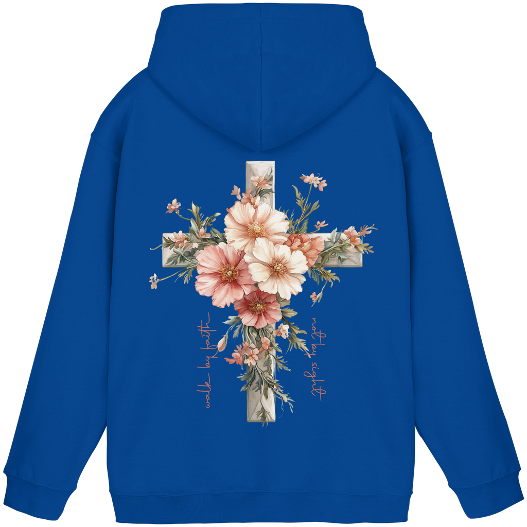 JESUS IS THE LIGHT CROSS FLOWERS - Basic Unisex Hoodie