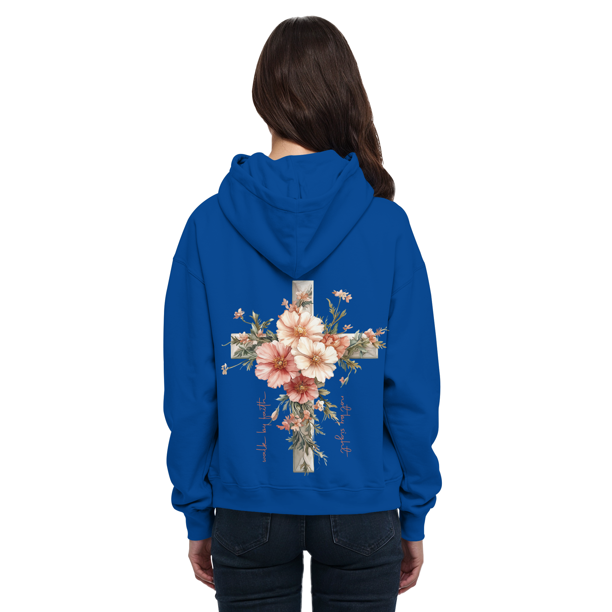JESUS IS THE LIGHT CROSS FLOWERS - Basic Unisex Hoodie