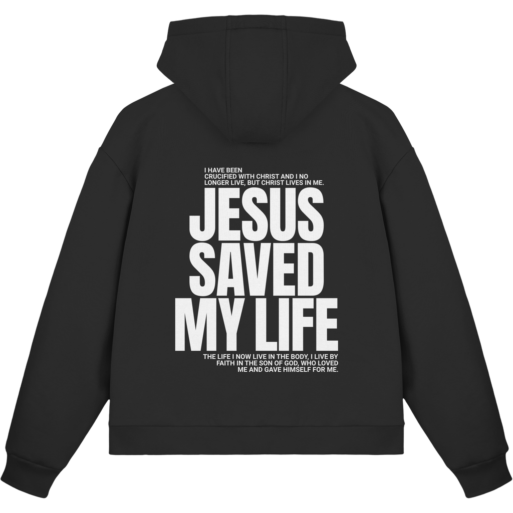 JESUS SAVED MY LIFE - Fluffy Boxcut Zipper