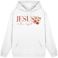 JESUS IS THE LIGHT CROSS FLOWERS - Basic Unisex Hoodie