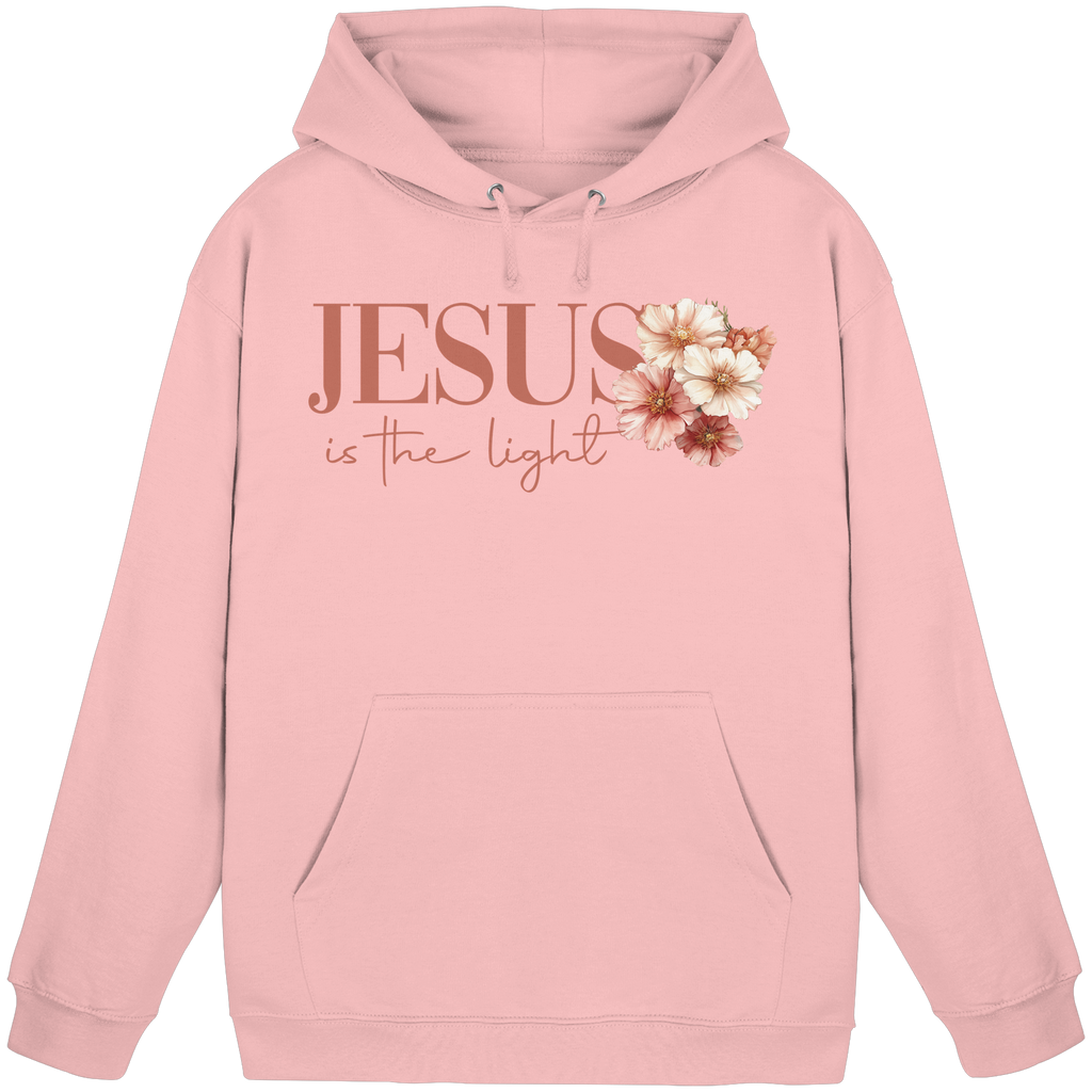JESUS IS THE LIGHT CROSS FLOWERS - Basic Unisex Hoodie