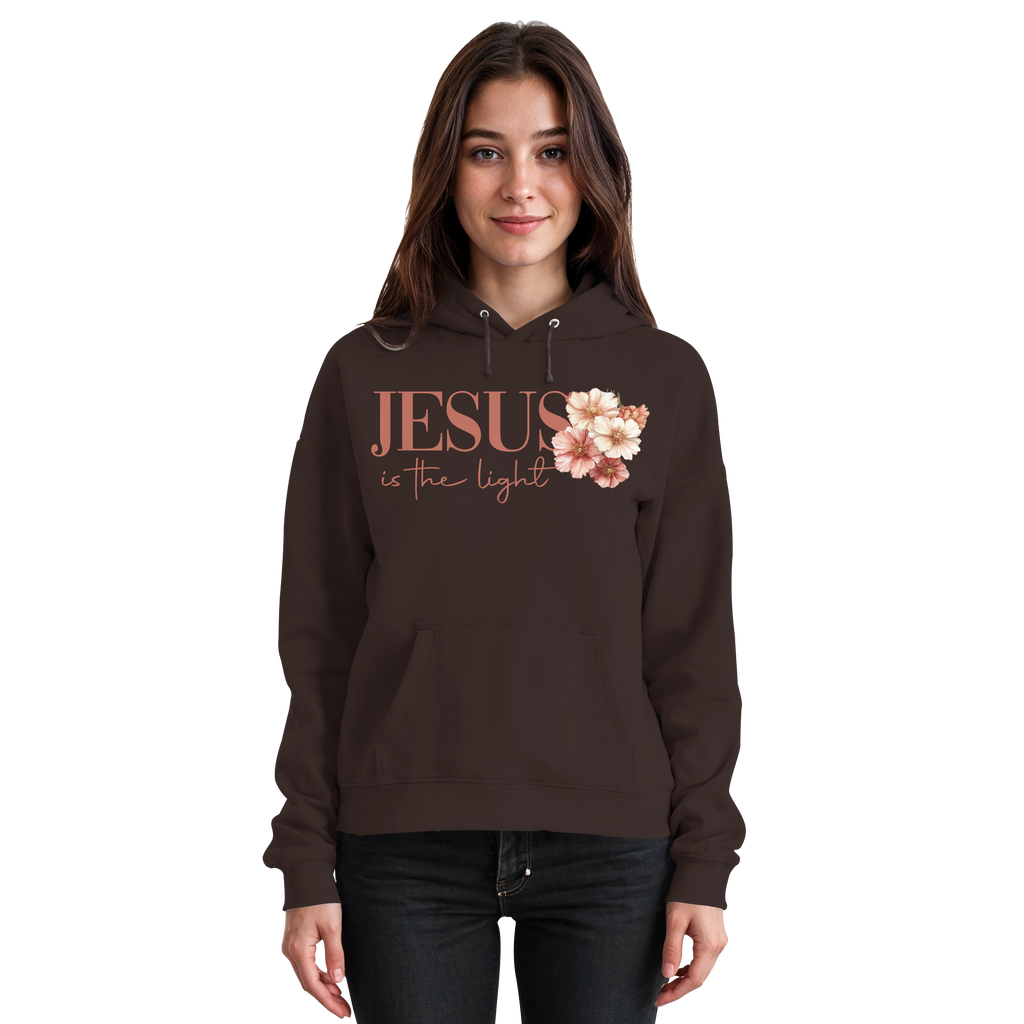 JESUS IS THE LIGHT CROSS FLOWERS - Basic Unisex Hoodie