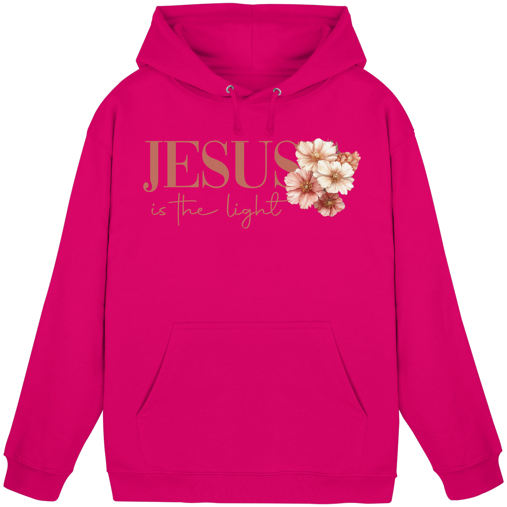 JESUS IS THE LIGHT CROSS FLOWERS - Basic Unisex Hoodie
