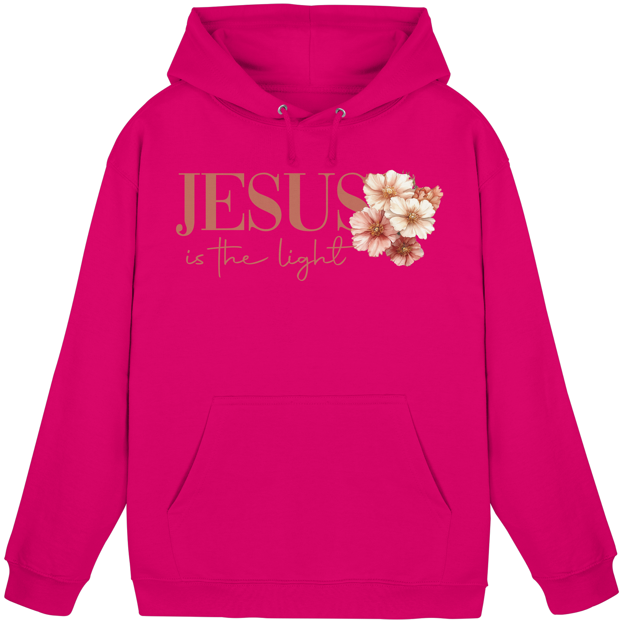 JESUS IS THE LIGHT CROSS FLOWERS - Basic Unisex Hoodie