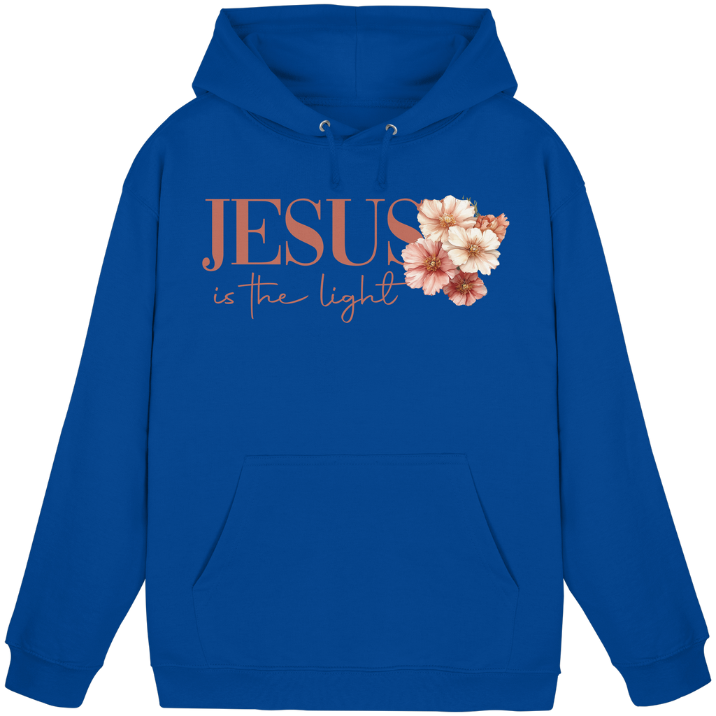 JESUS IS THE LIGHT CROSS FLOWERS - Basic Unisex Hoodie