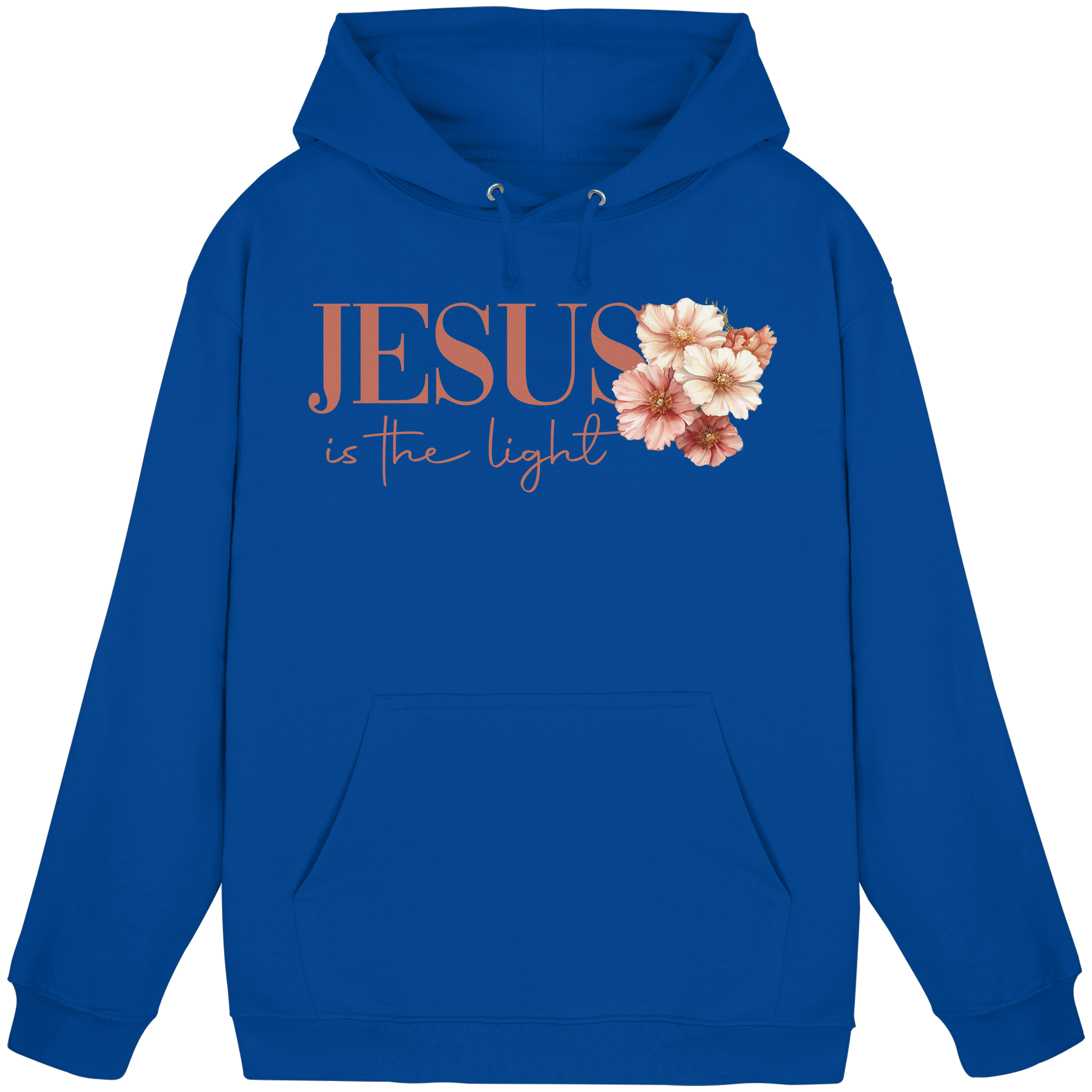 JESUS IS THE LIGHT CROSS FLOWERS - Basic Unisex Hoodie