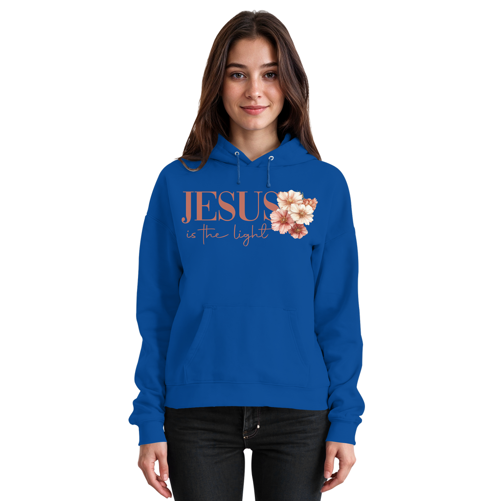 JESUS IS THE LIGHT CROSS FLOWERS - Basic Unisex Hoodie