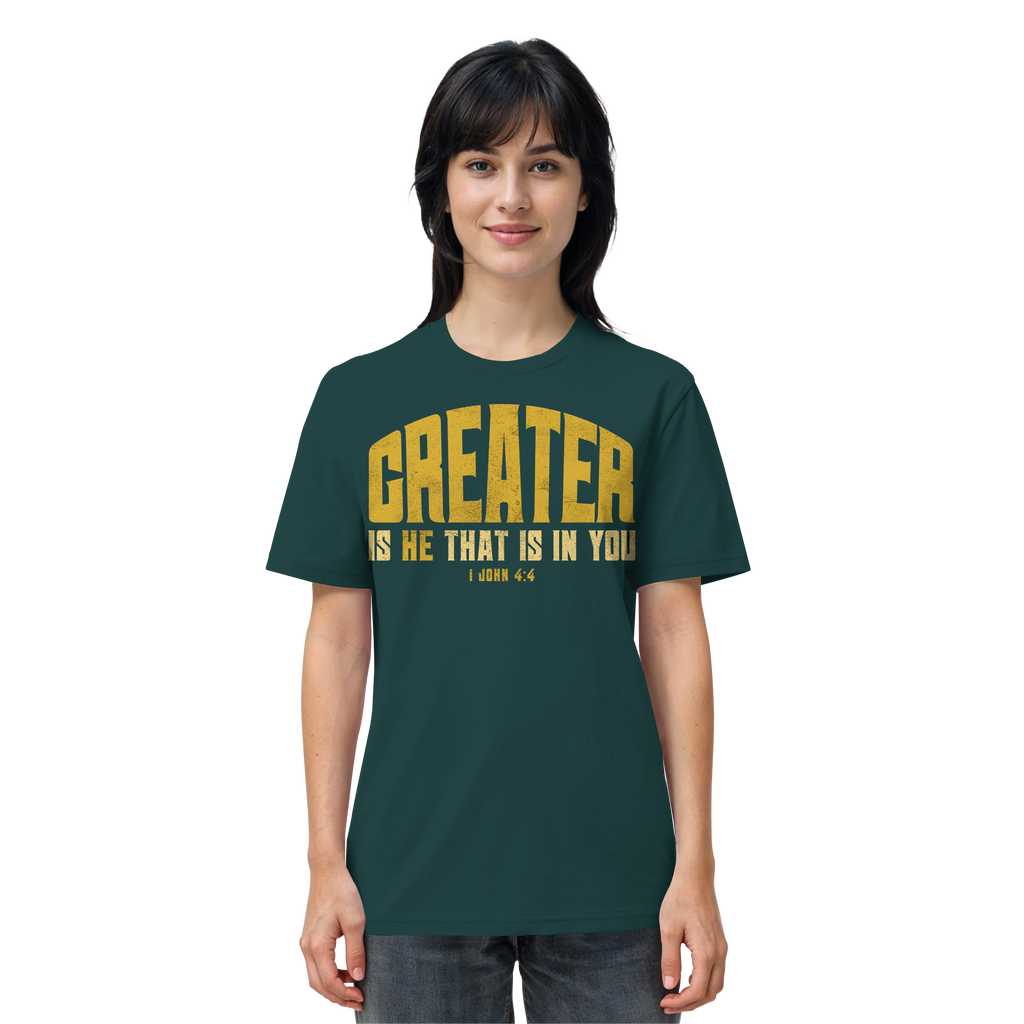 T-Shirt Bio Baumwolle |  GREATER IS HE  - Organic Shirt